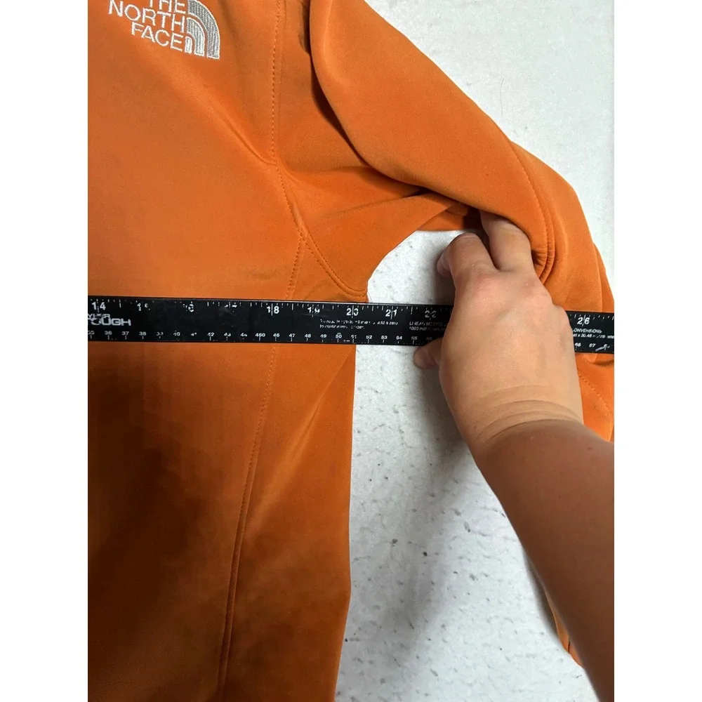 The North Face Apex Softshell Jacket Mens Orange Full Zip Fleece Lined 7737